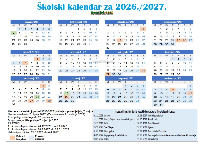 Kalendar rada 2627